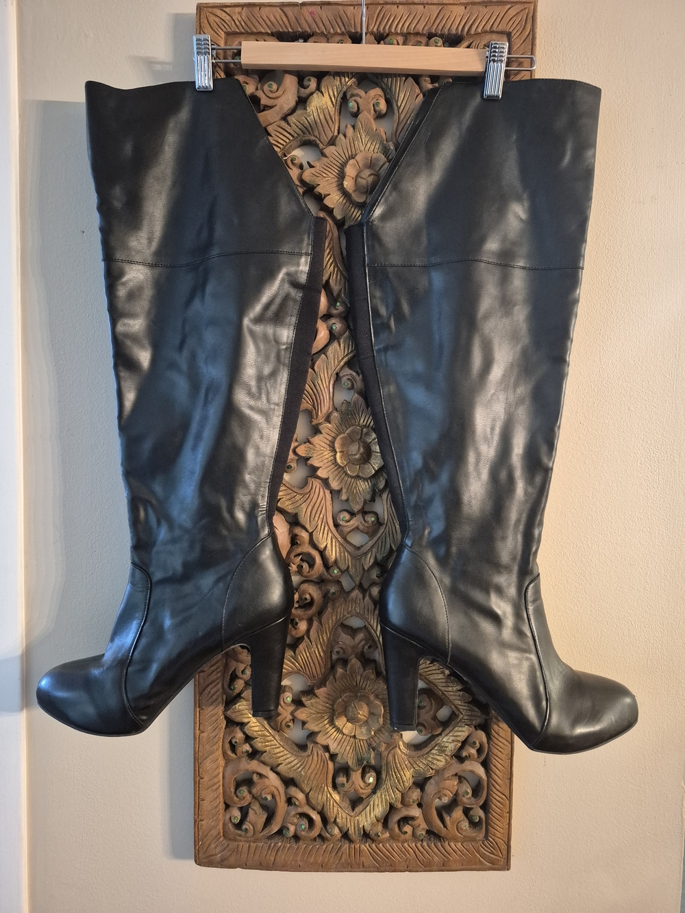 torrid Black Over-The-Knee Leather High-Heel Boots
